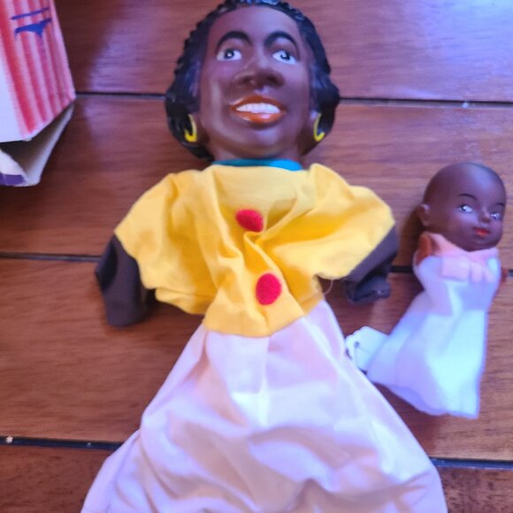 Vintage New 6784 Black Family 2 Piece Family Hand Puppets Family Theater - Picture 4 of 6